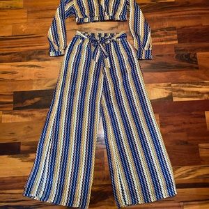 Two piece crop top and Groucho style pants